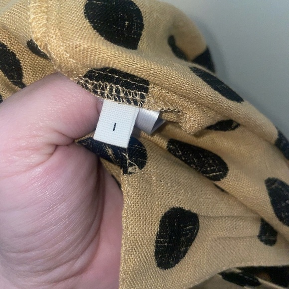 Lisa Marie Fernandez Black and Gold Polka Dot High Waist Linen Shorts Size 2 - Picture 10 of 10